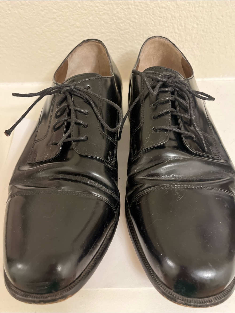 Bostonian Classics First Flex Men’s Black Cap-Toe Oxford Dress Shoes - Size 11.5